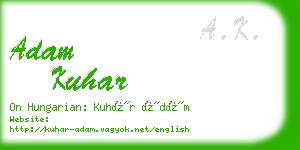 adam kuhar business card